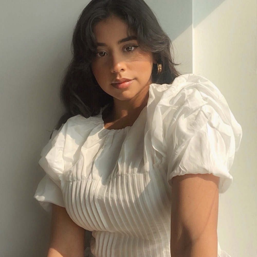 White Pleated Blouse